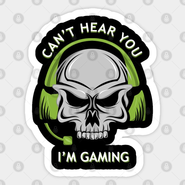 skull gamer, skull player, skull, skeleton, crossbone, Sticker by Pannolinno